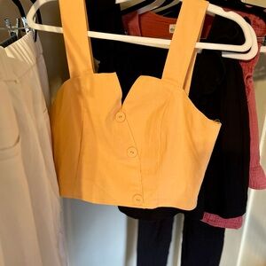 Entro Peach Button-Front Crop Top